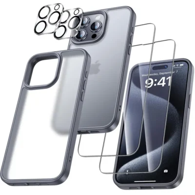 UniqueMe iPhone 15 Pro MAX kaitseümbris, 5-in-1 komplekt