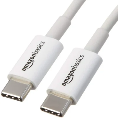 Amazon Basics USB-C kuni USB-C Kiire Laadimisjuhe 1.8m- Valge