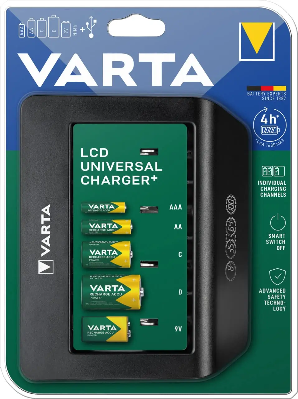 VARTA Akulaadija – AA/AAA/C/D/9V Laetavate Akude ja USB Seadmete Laadija - Image 2