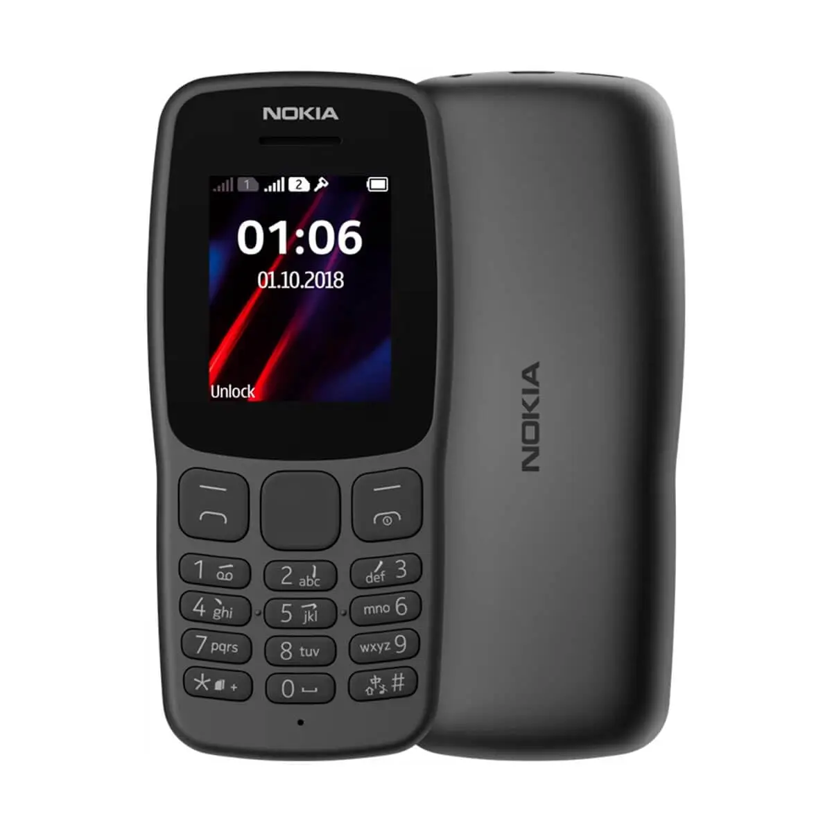 Nokia 106. 4G Must Kahe SIM-kaardiga
