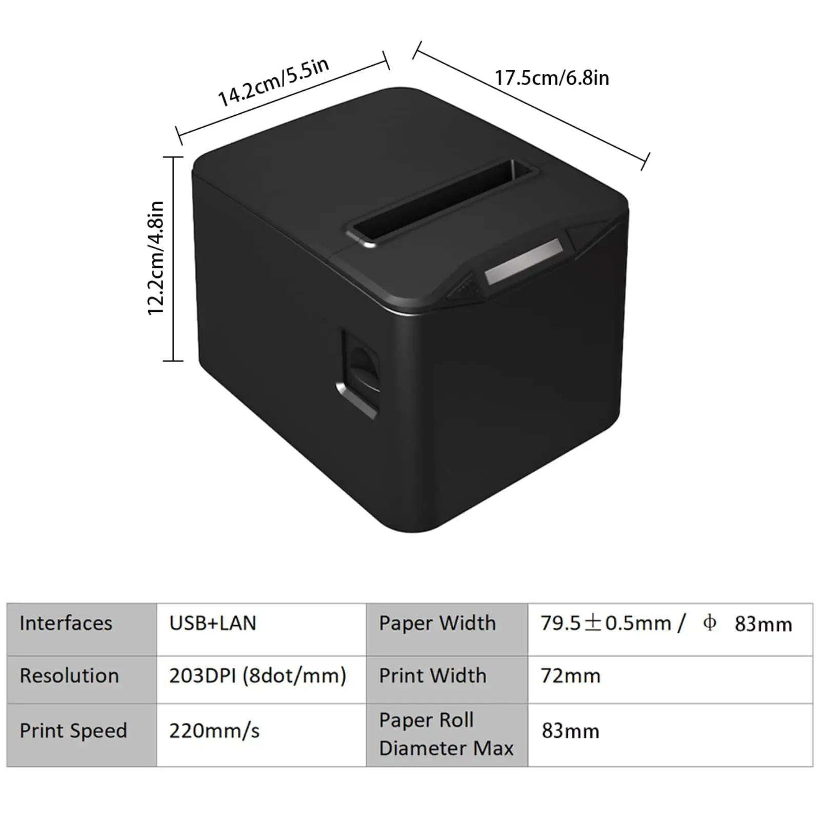 Bisofice kviitungiprinter 80 mm termoprinter USB + LAN - Image 2