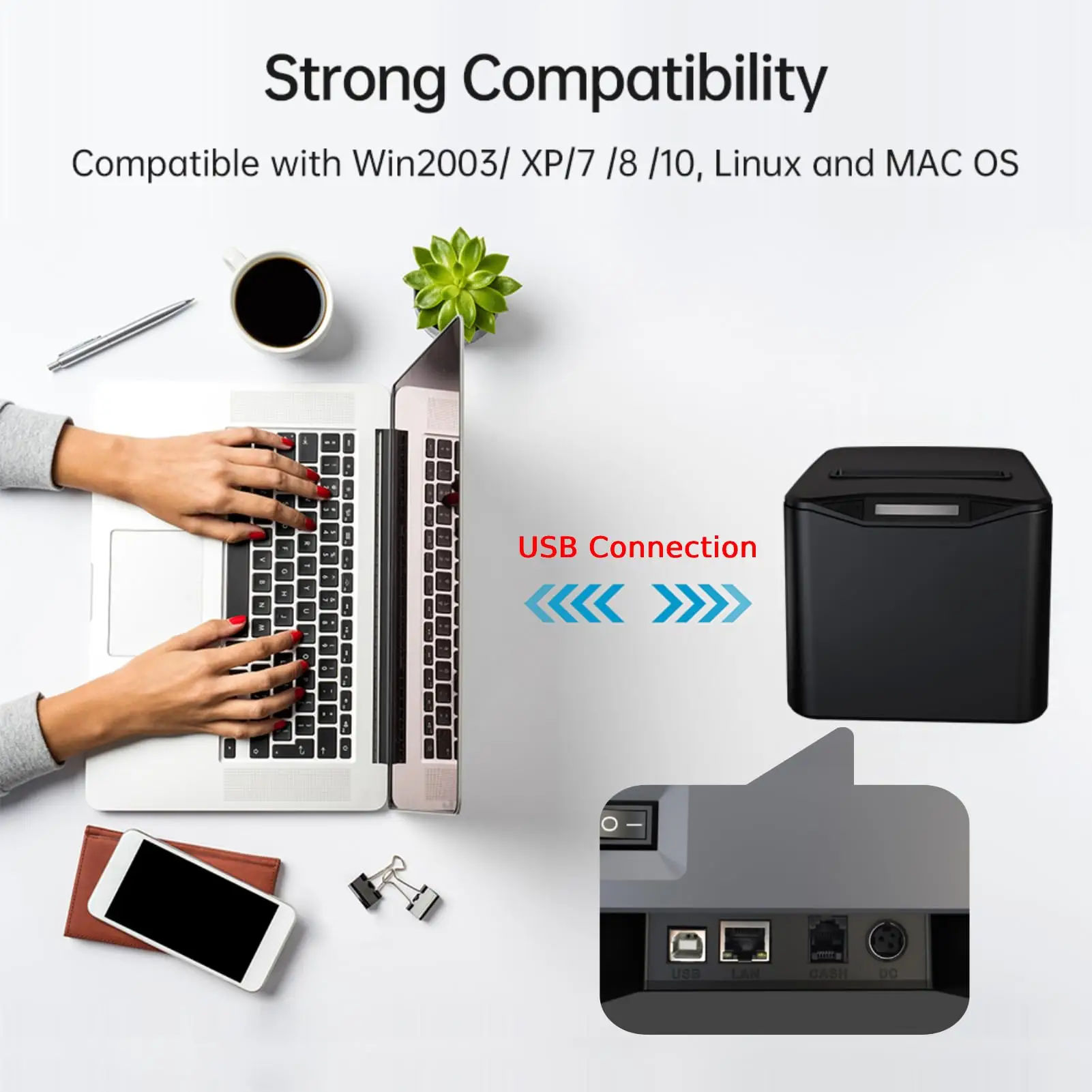 Bisofice kviitungiprinter 80 mm termoprinter USB + LAN - Image 5