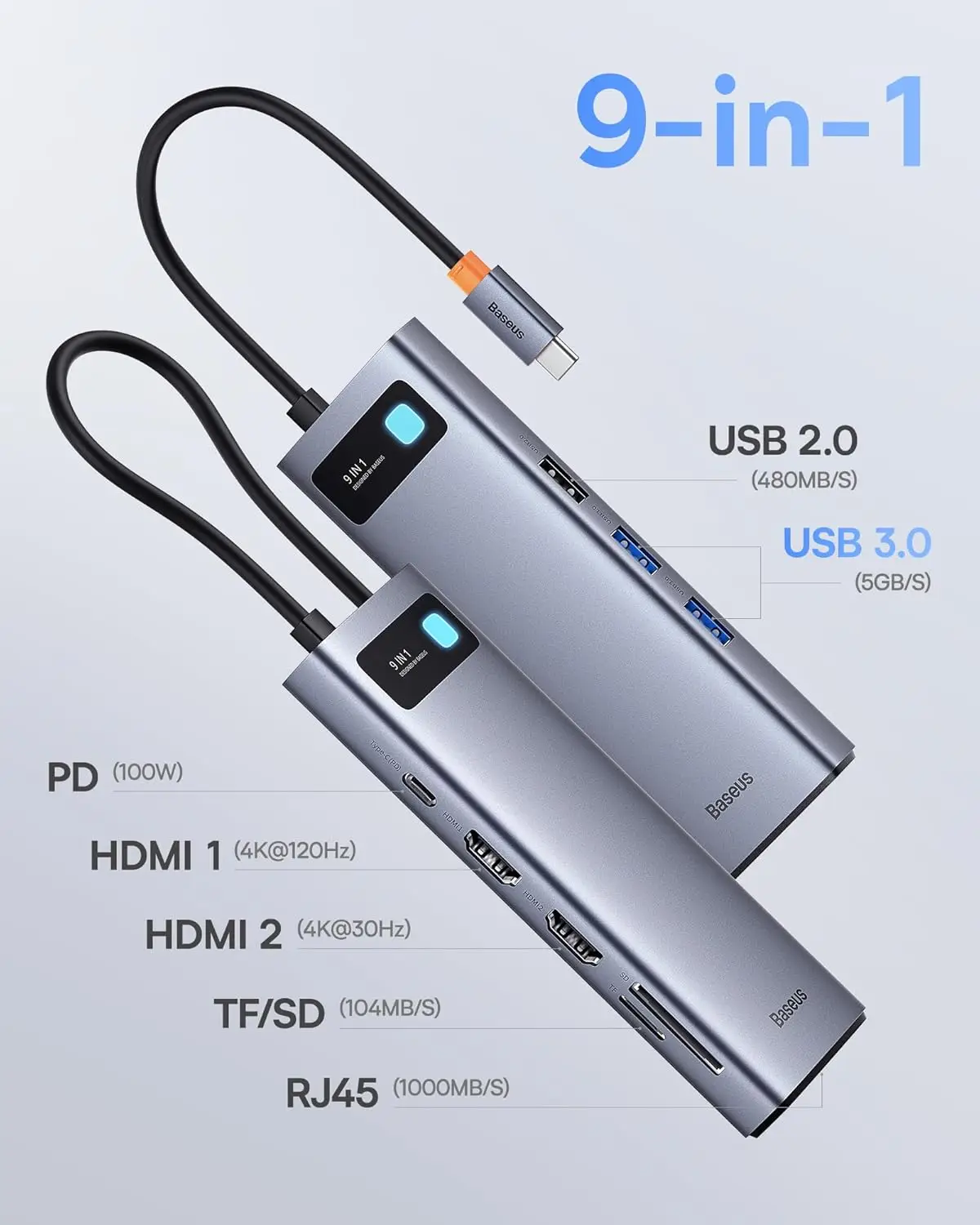 Baseus 9 in 1 USB-C HUB - Image 2