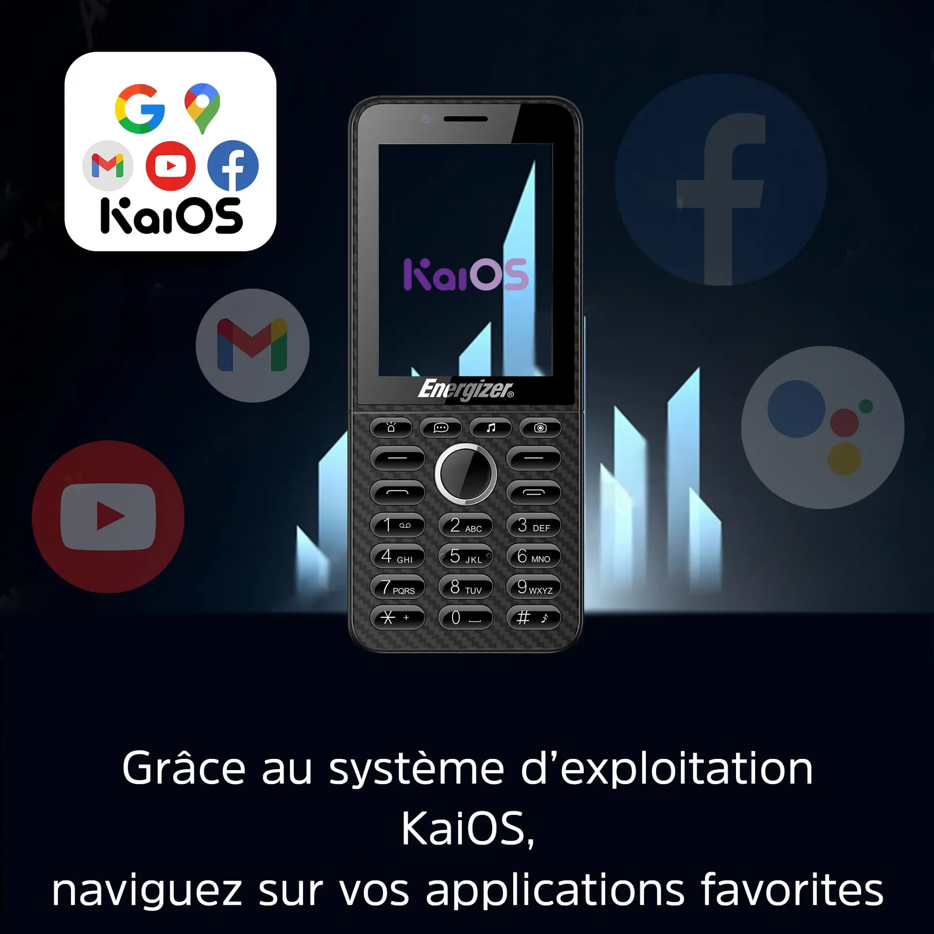 Energizer E288S - Avatud 4G Mobiiltelefon KaiOS'iga - 2.8 Tolline Ekraan - Dual SIM - 4GB Mäluga + 512MB RAM - 2000mAh Aku - GPS, Wi-Fi, Whatsapp, Facebook - USB-C - Must - Image 4