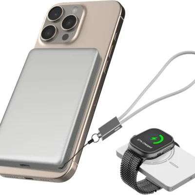 JUOVI MagSafe 5000mAh Akupank- Valge/Hõbe