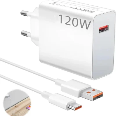 120W Kiirlaadija Telefonile- Valge