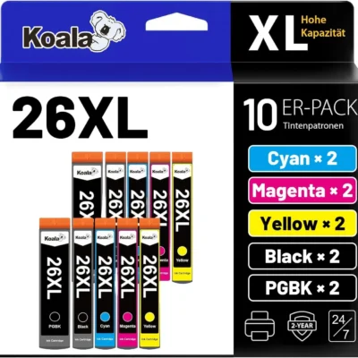 Koala 26XL Tindikassettid CMYK Epsoni printeritele (10-pakk)