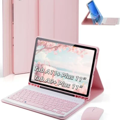 MicroTunk Ümbris, Klaviatuur, Hiir (3in1) Samsungi Tahvelarvutile- Roosa