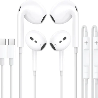 Juhtmega Kõrvaklapid USB-C – Valge (2-Pakk)