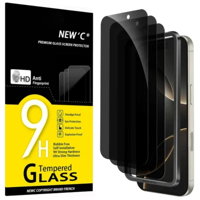 NEW’C kolmeosaline kaitseklaaside komplekt iPhone 17, 17 Pro ja 16 Pro (6,3″)