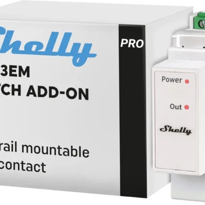 Shelly Pro 3EM Switch Add-On on DIN-liistule monteeritav lisamoodul