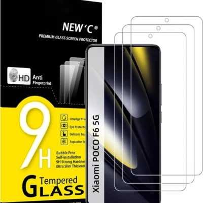 NEW’C kolmeosaline kaitseklaaside komplekt Xiaomi Poco F6 ja F6 Pro mudelitele