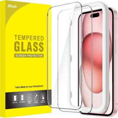 JETech kaheosaline kaitseklaaside komplekt iPhone 15-le (6,1″)