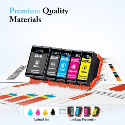 LxTek 202XL Toonrite Multipakk Epsoni printeritele- Must, Kollane, Sinine