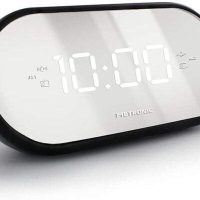 Metronic 477037 FM-raadio Äratuskell- Valge