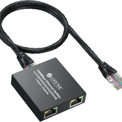 eSynic Gigabit Etherneti jagaja kuni 1000 Mbps- Must