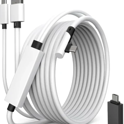 Tiergrade 2-ühes Link-kaabel USB-A -> USB-C (5 m) –  Valge