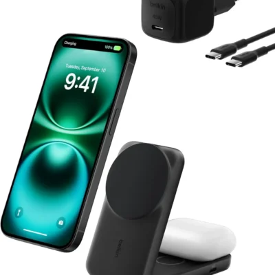 Belkin UltraCharge Qi 2.2 (2-ühes) laadimisjaam – Must