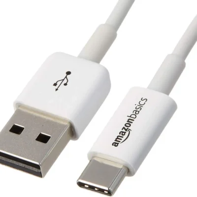 Amazon Basics USB-C kuni USB-A Kiire Laadimisjuhe 1.8m- Valge