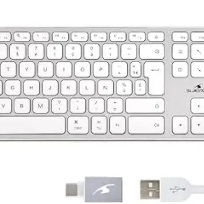 Bluestork QWERTY – valge juhtmega klaviatuur Macile