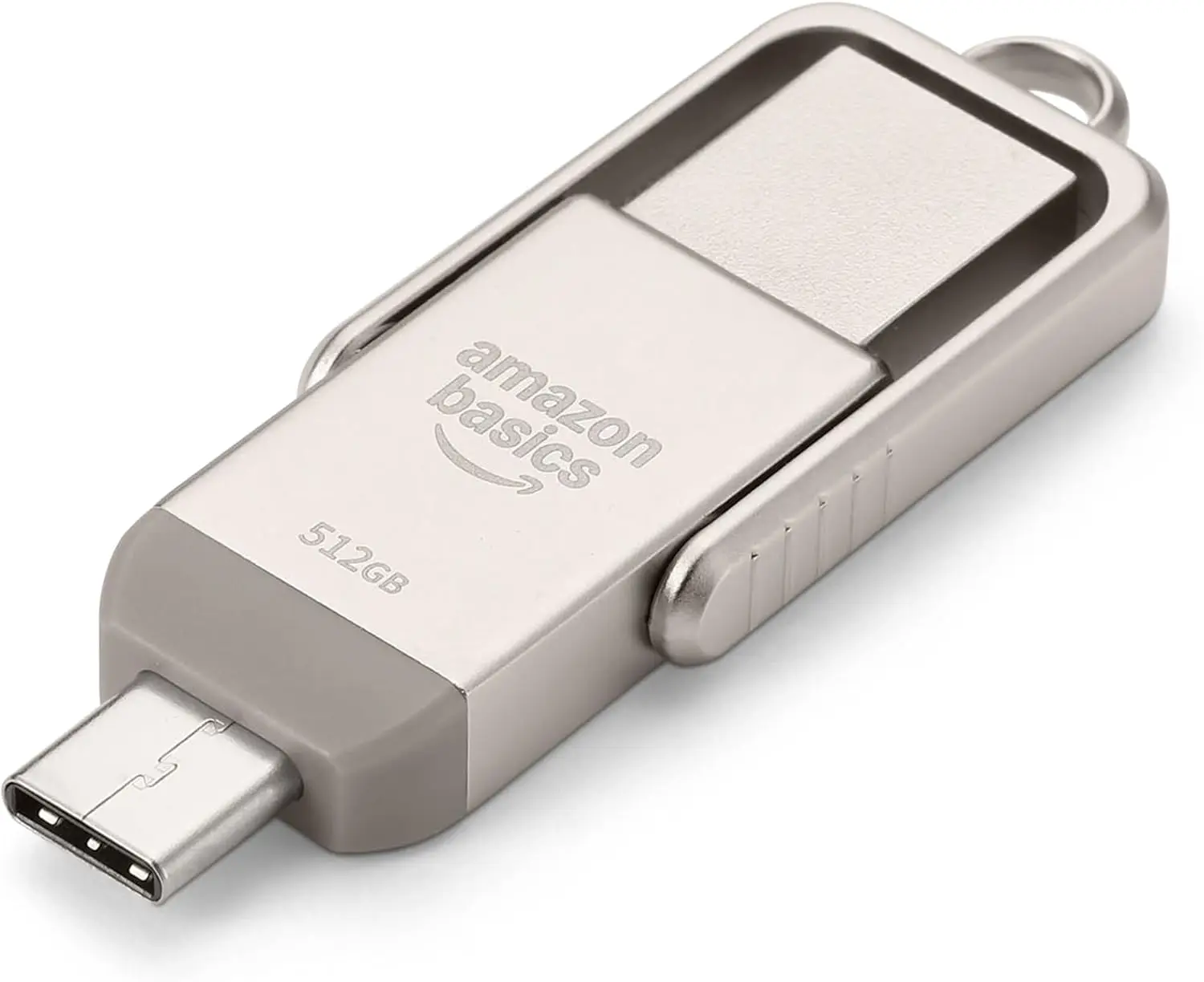 Amazon Basics 512 GB kaksikpordiga mälupulk – hõbedane