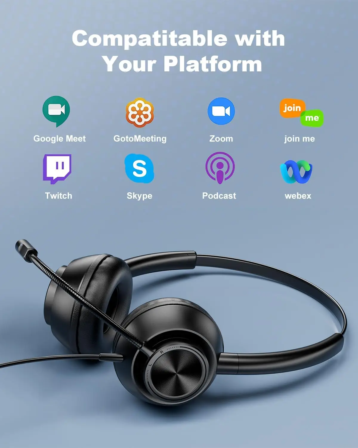 New Bee H368 USB-A ja USB-C Juhtmega Peakomplekt – Must - Image 5