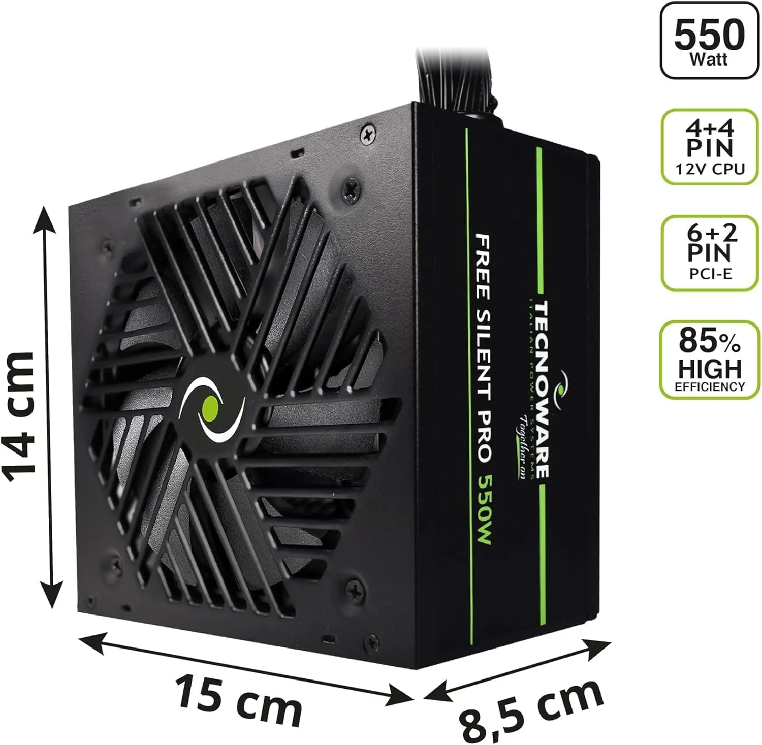 Tecnoware ATX Free Silent Pro 550 Toiteallikas - Image 2