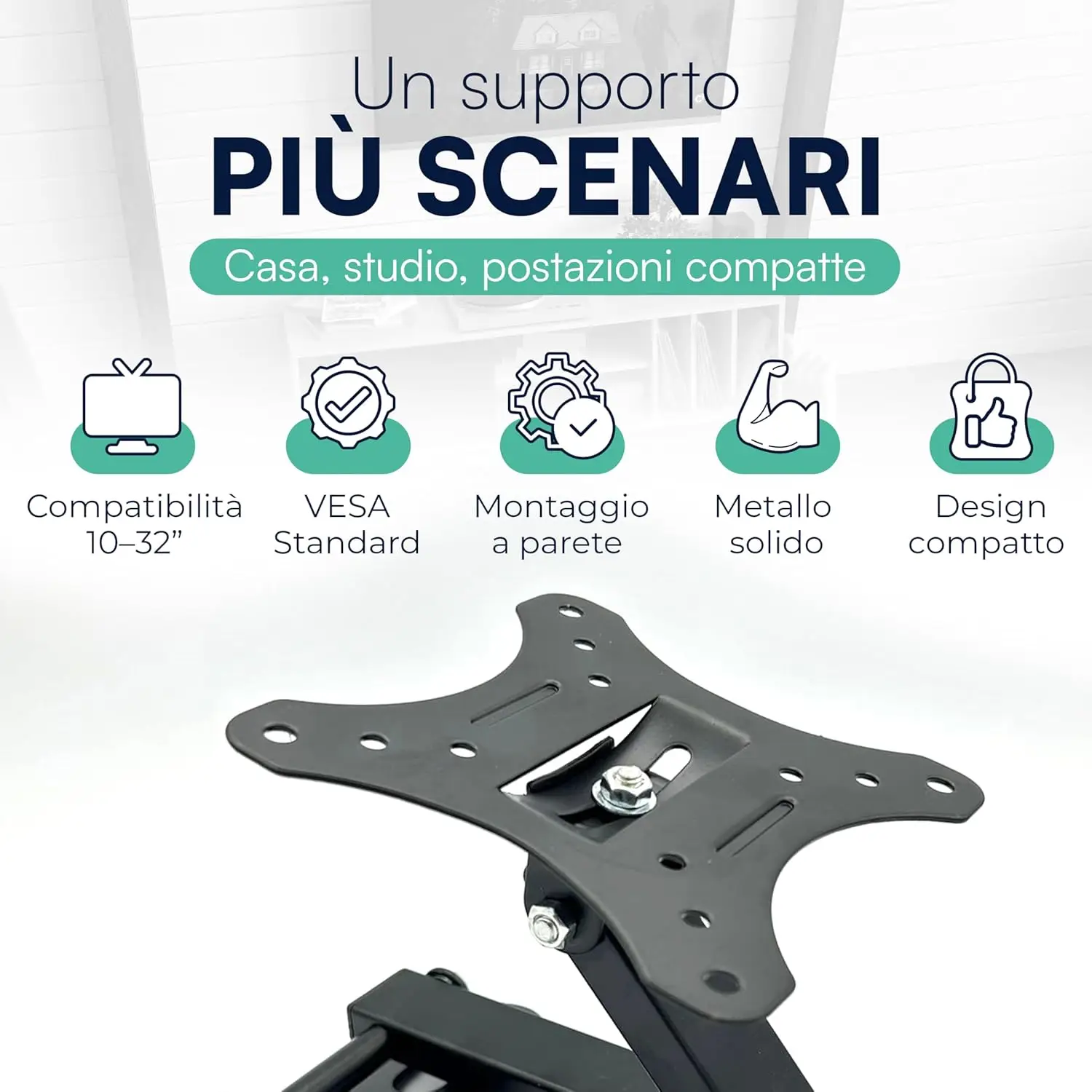 Tempo DI SALDI TV-seinakinnitus- Must (10-32 tolli) - Image 3