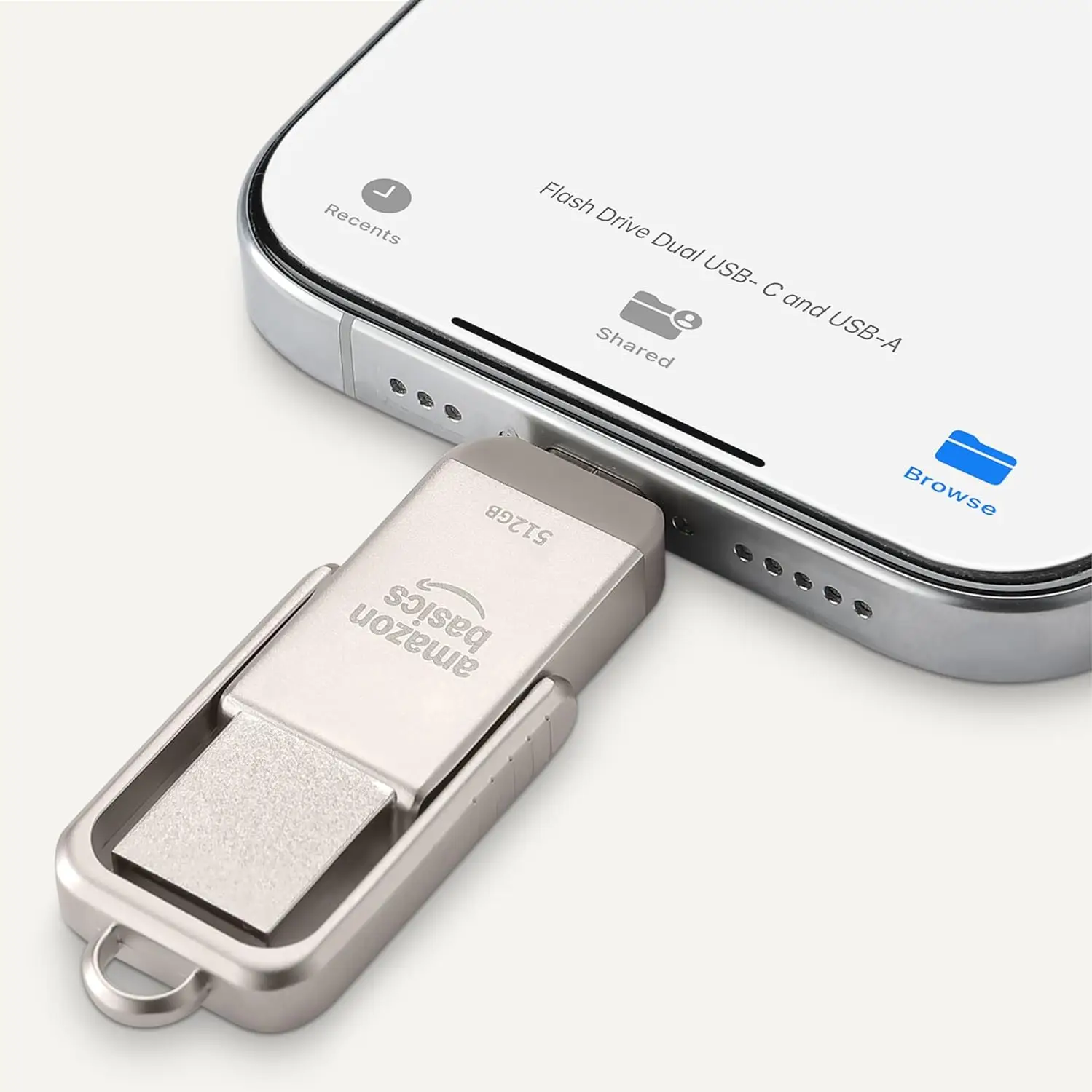 Amazon Basics 512 GB kaksikpordiga mälupulk – hõbedane - Image 2