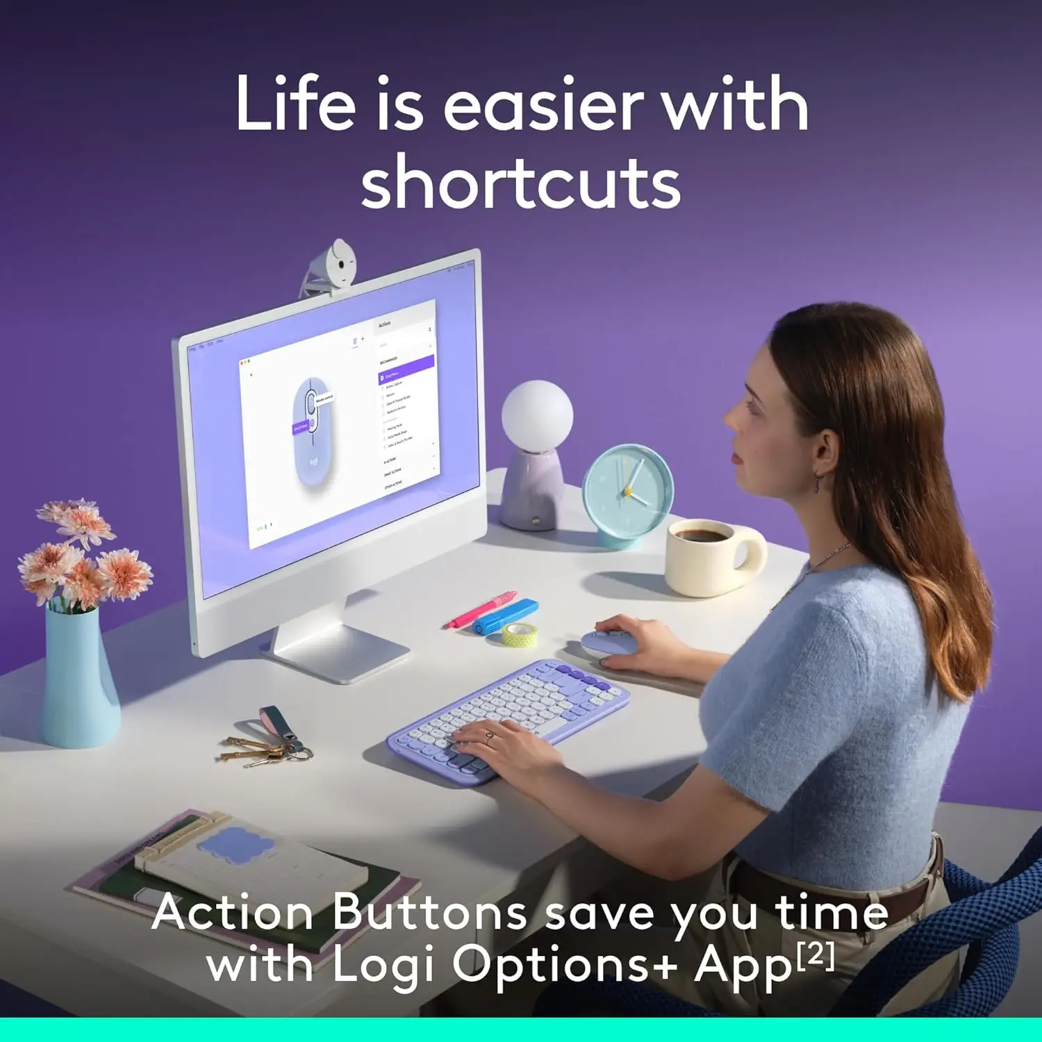 Logitech POP Juhtmevaba Hiir - Lilla - Pilt 4