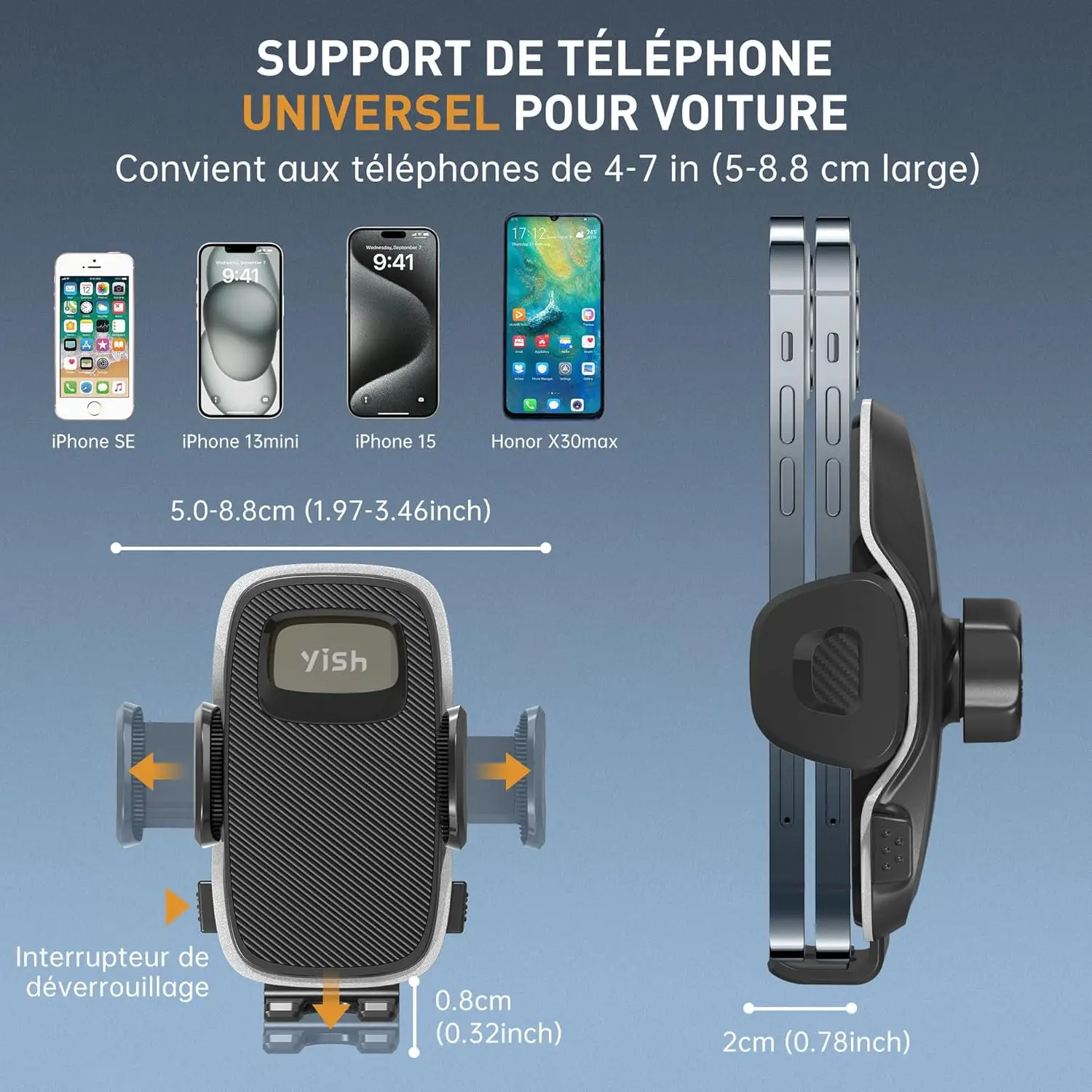 YISH Y920 Telefonihoidja Autosse - Image 7