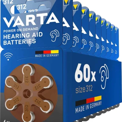VARTA Tüüp 312 Pruun Kuuldeaparaadi Patareid, 60tk