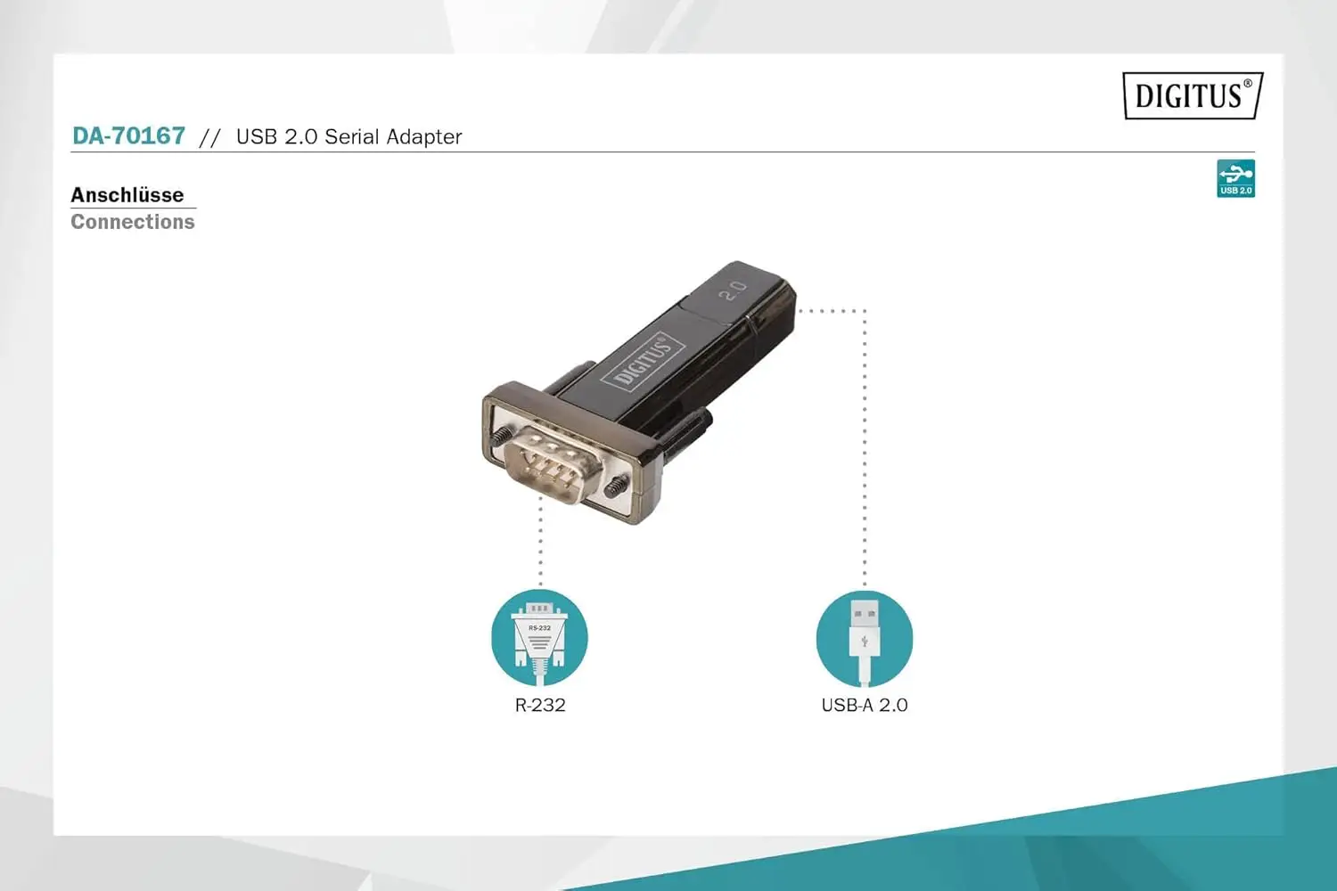 DIGITUS USB-A -> jadavajaliidese (RS232) adapter - Pilt 2