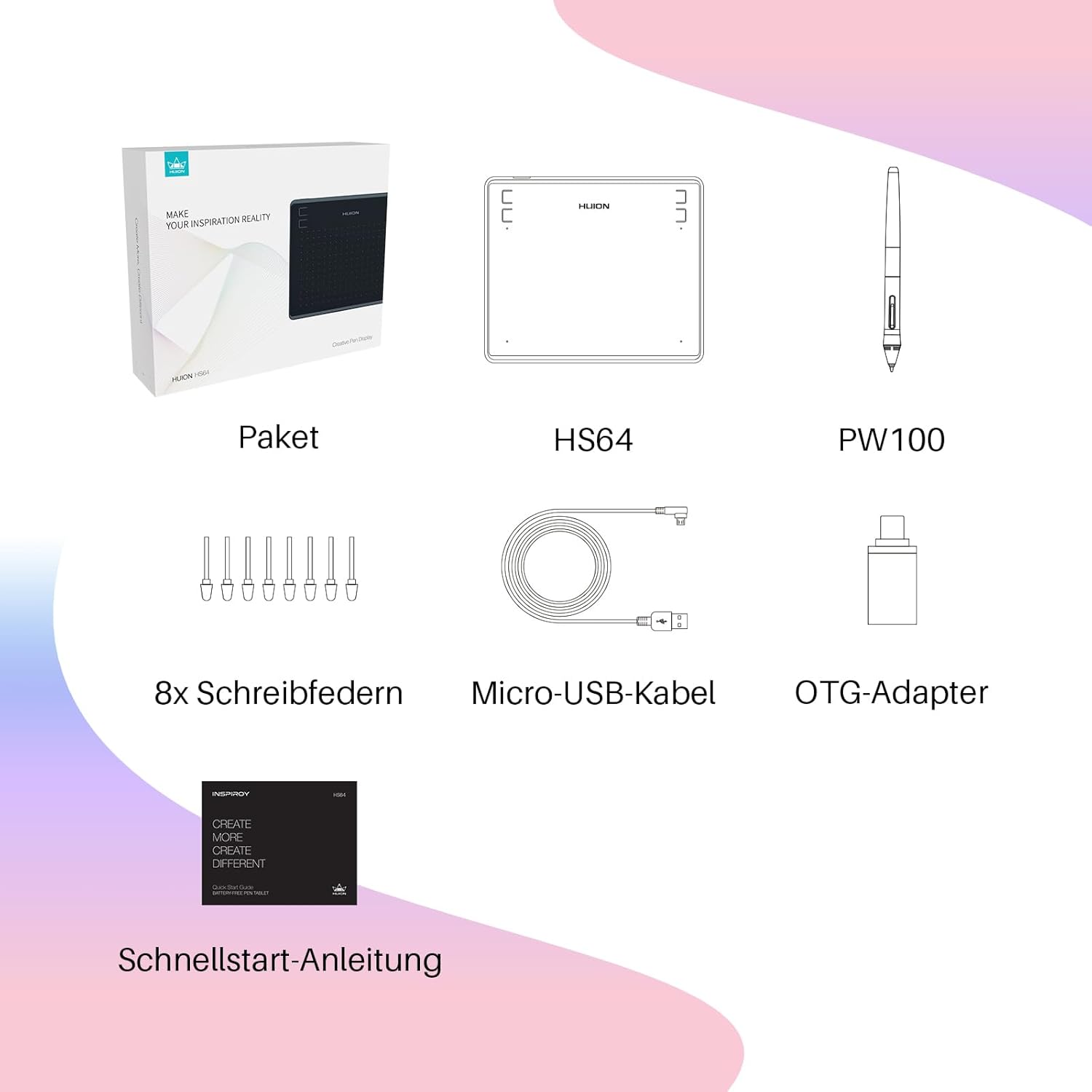 Huion HS64 digitaalne joonistustahvel - Pilt 2