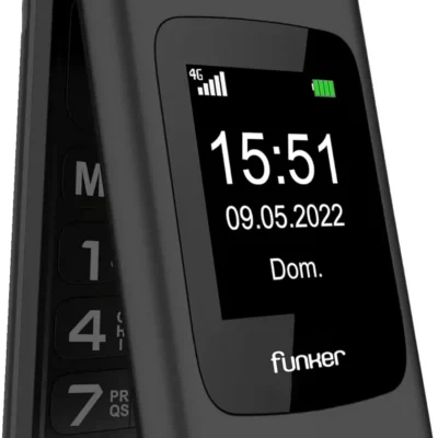 Funker C200 Comfort 4G klapiga mobiiltelefon – Must
