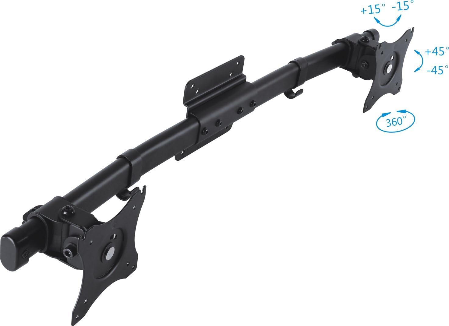 PureMounts PM-OFFICE-AD kahe monitori adapter (13–27 tolli, max 10 kg, VESA 100x100)- Must - Pilt 3