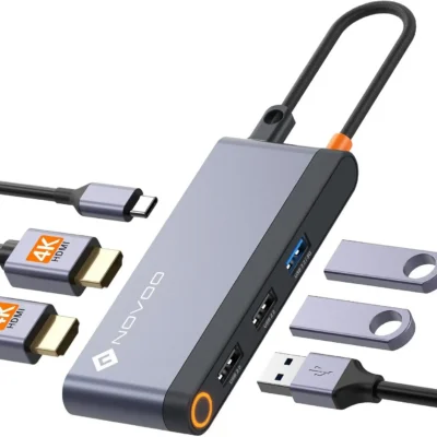 Novoo 6in1 USB-C Hub- Hall/Oranž