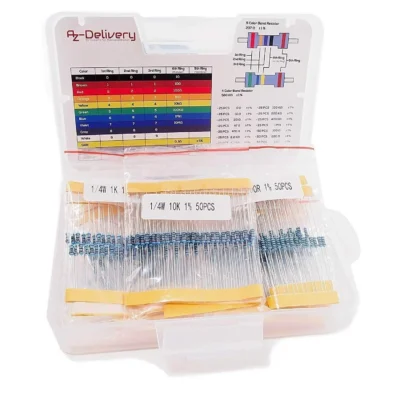 AZDelivery takistite komplekt (525 tk, 17 väärtust, 0 Ω kuni 1 MΩ)