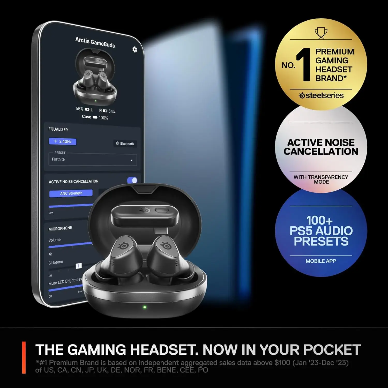 SteelSeries Arctis GameBuds - Must - Pilt 4