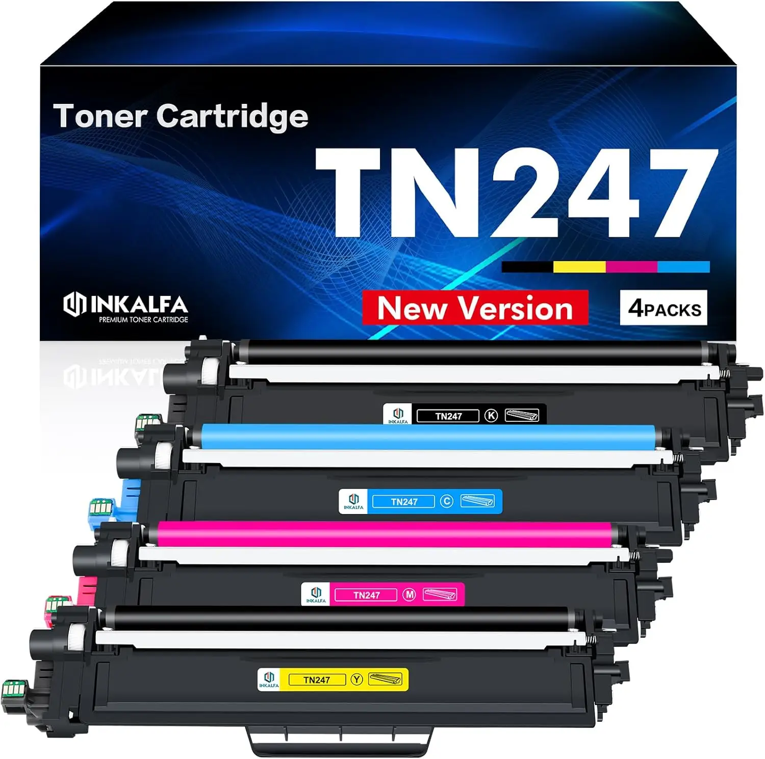 Inkalfa Analoogne TN247 Tooner Brother'i Printeritele (3-pakk) (ilma tsüaanita)