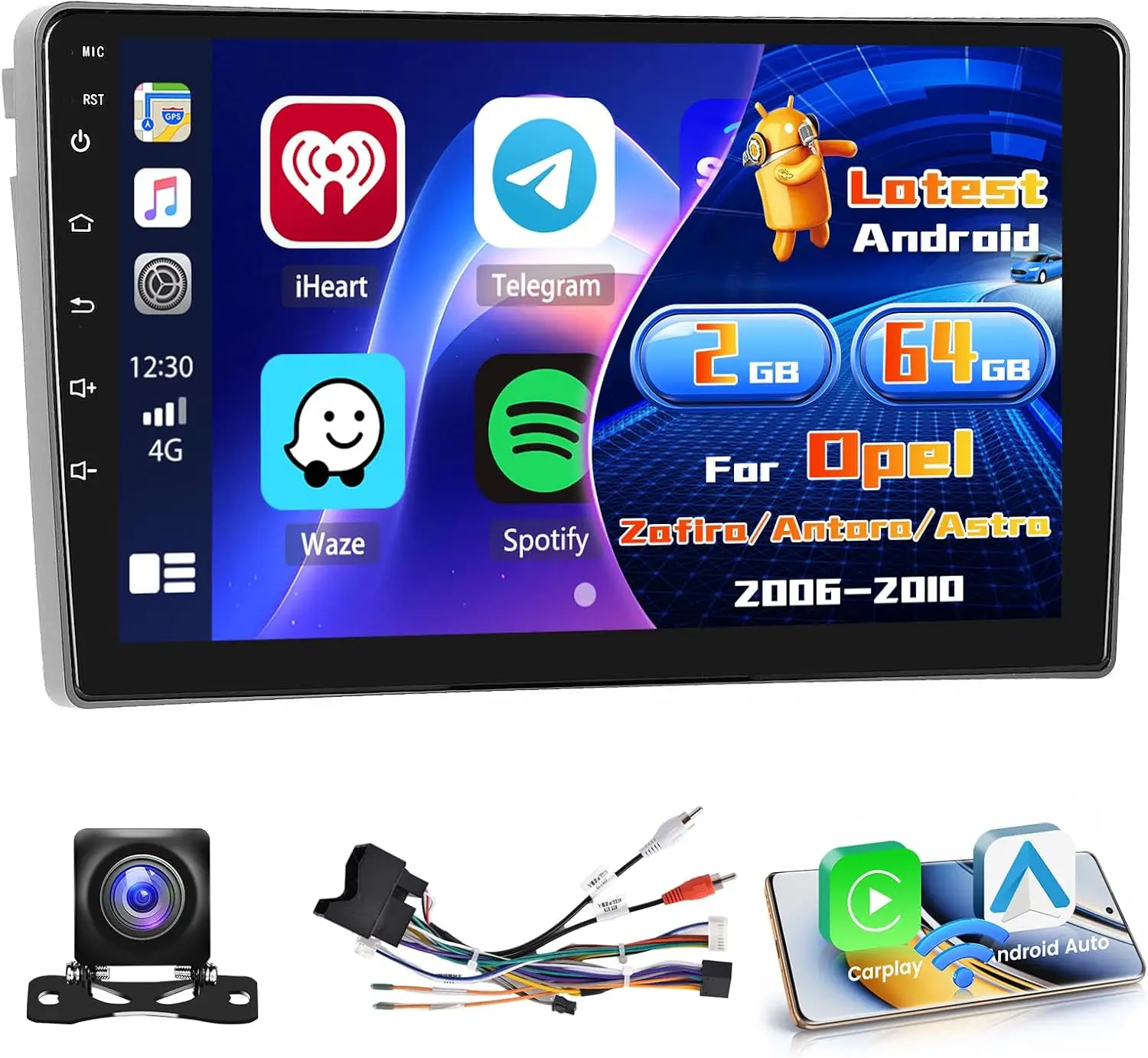 Inefala raadio Opel Zafira/Antara/Astra 2006-2010 Android 15