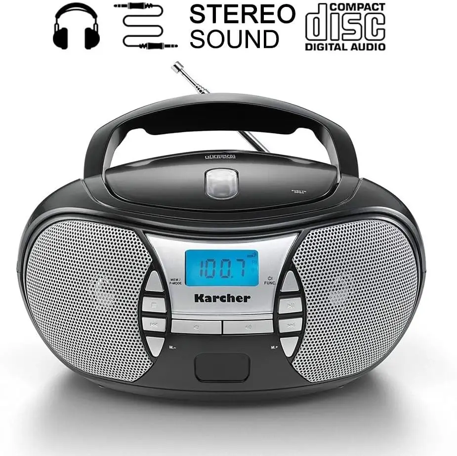 Karcher RR 5025-B kaasaskantav CD-raadio - Must - Pilt 2