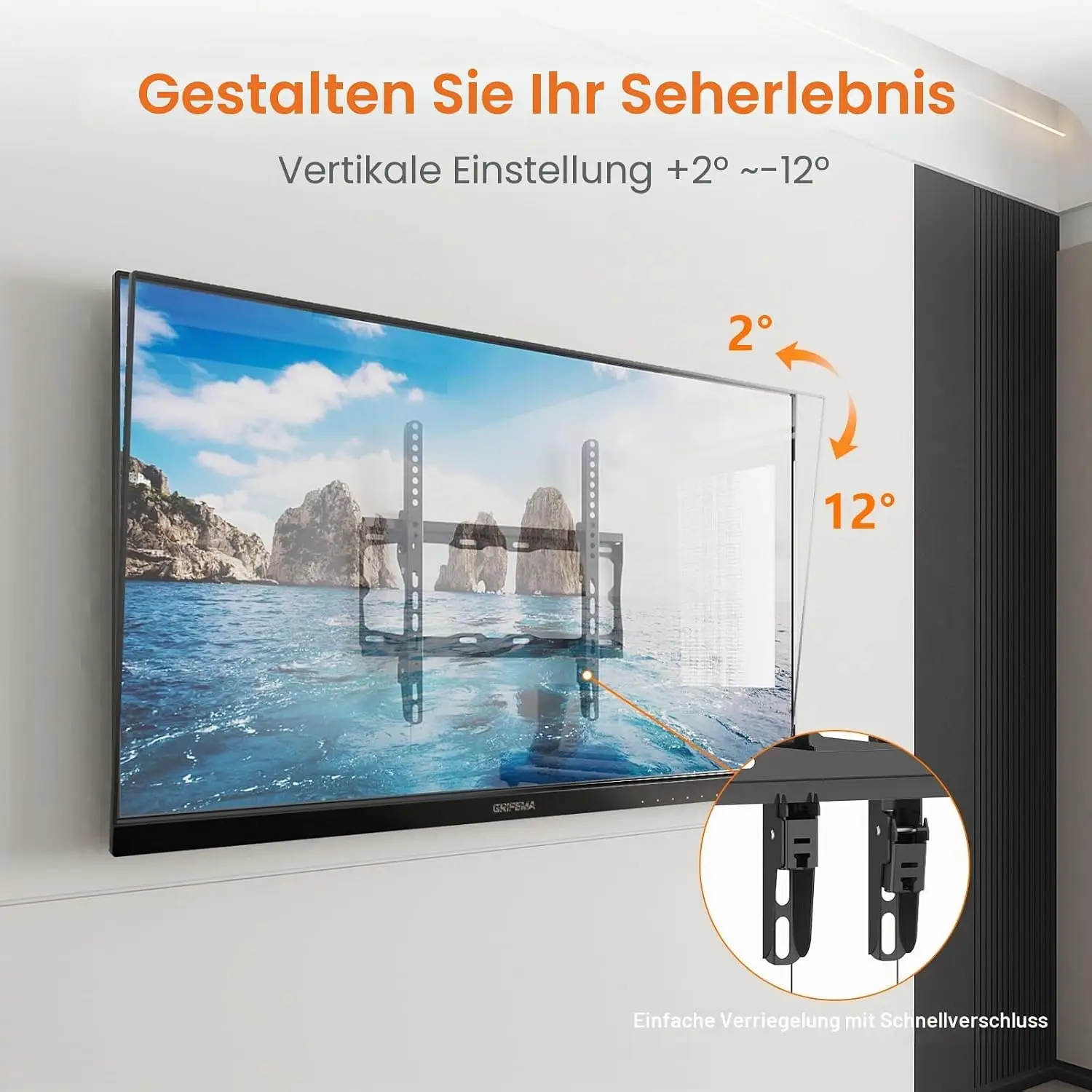 GRIFEMA GB1007-4 kallutatav seinakinnitus 32–75" teleritele - Pilt 2