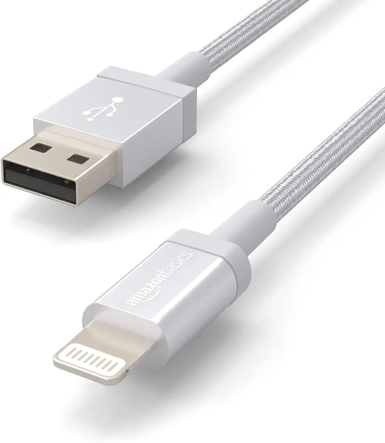 Amazon Basics USB-A->Lightning Tekstiilkaabel 1,8m- Valge - Pilt 3