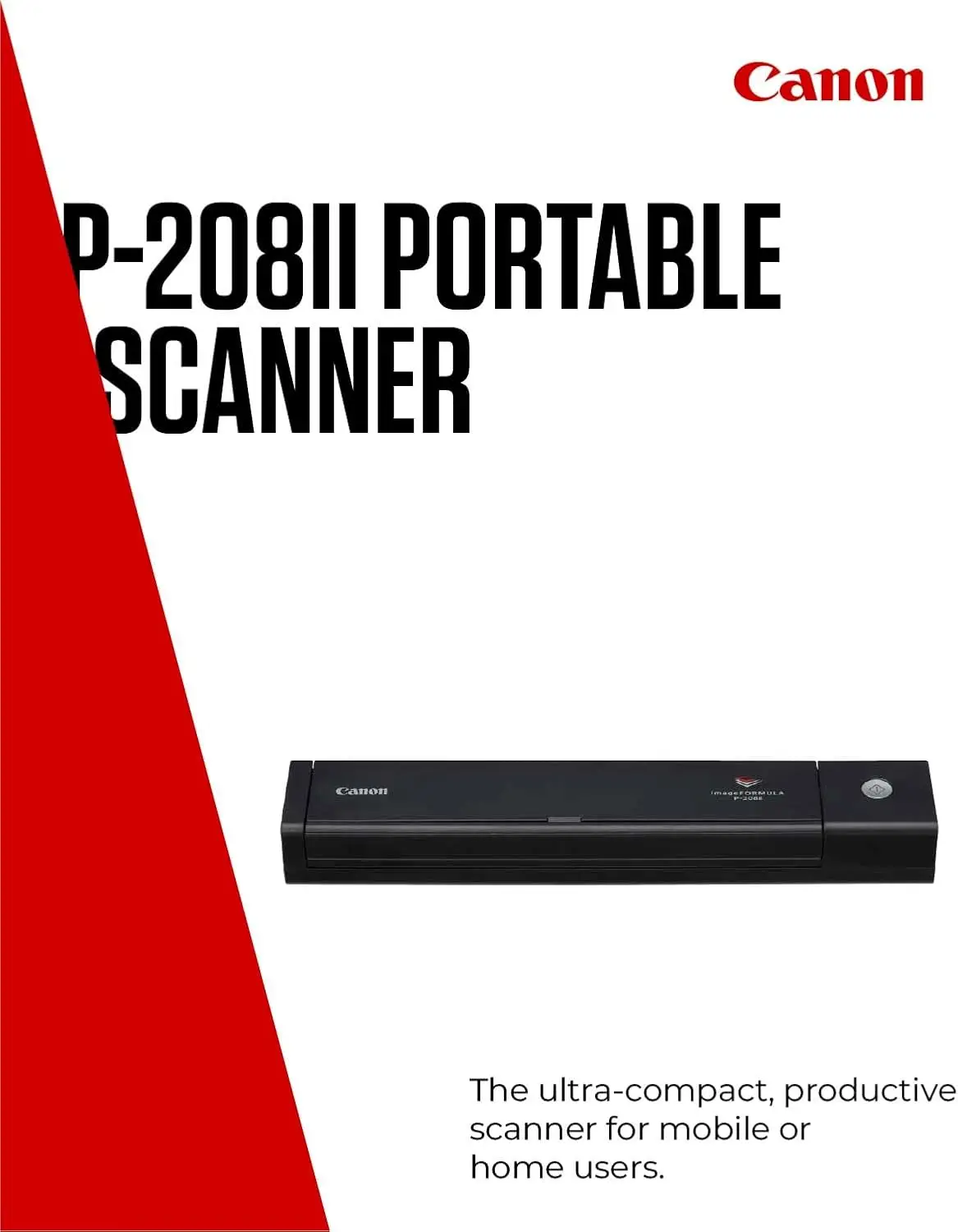 Canon imageFORMULA P-208II kaasaskantav dokumentide skänner- Must - Pilt 5