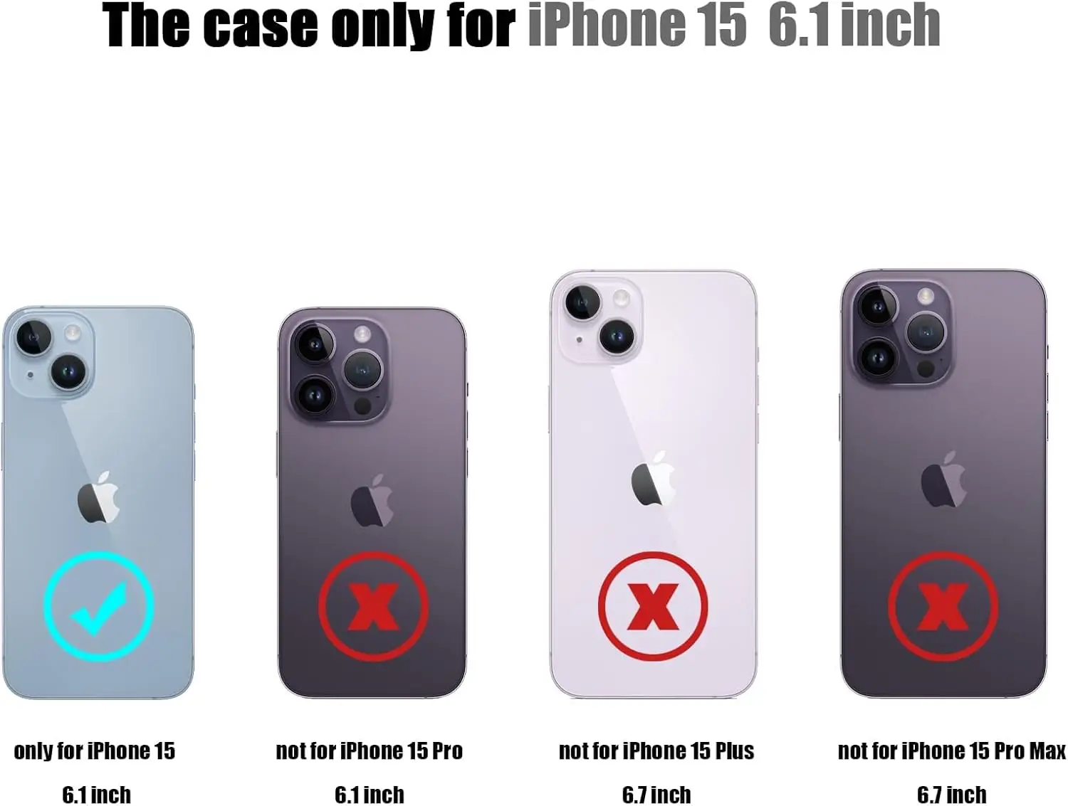 SZSSZSM kaarditaskuga ümbris iPhone 15 nutitelefonile - Must - Pilt 7
