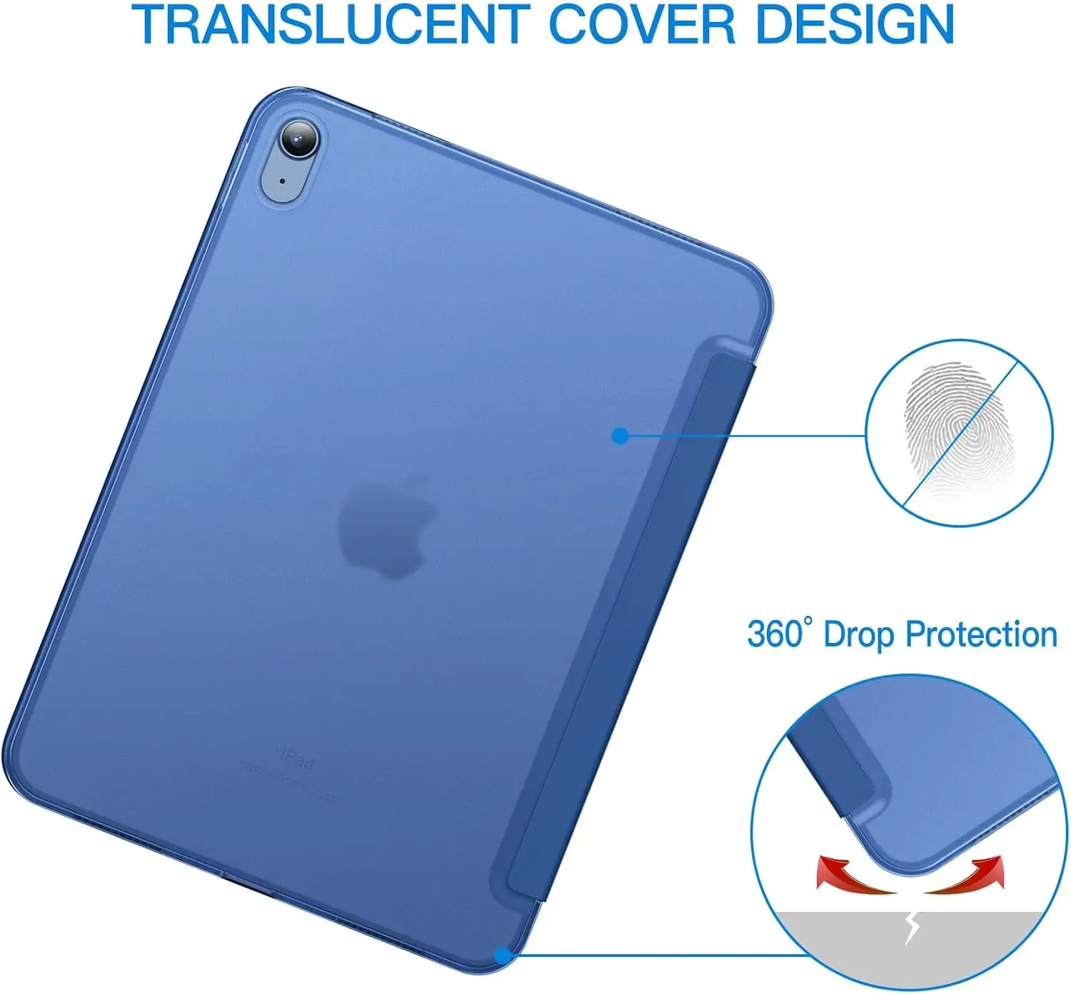 JETech kaitseümbris iPad 11. ja 10. põlvkonna mudelitele - Tumesinine - Pilt 4