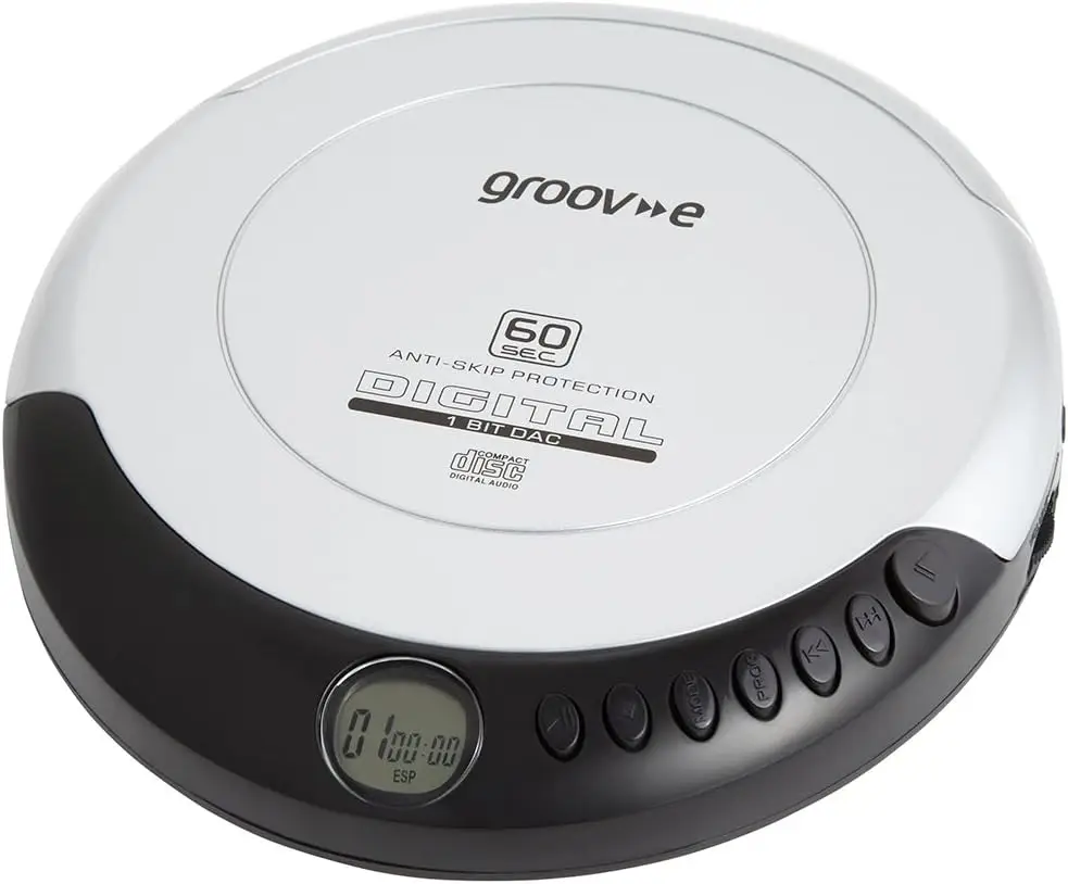 Groov-e Retro Kompaktne Kaasaskantav CD-Pleier- Valge