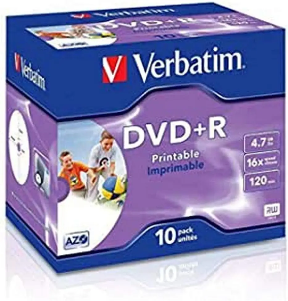 Verbatim DVD+R toorikud (10 tk pakis, 4,7 GB, 16x kirjutamiskiirus, prinditava pinnaga)
