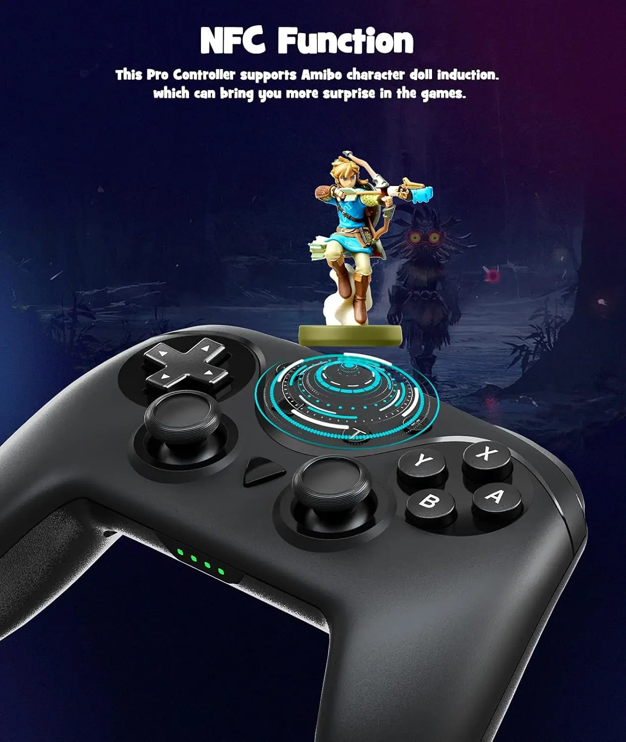 YCCTEAM juhtmevaba mängupult Nintendo Switch- Must - Pilt 3